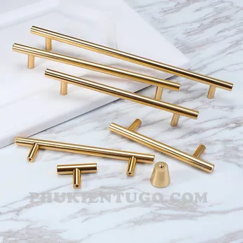 Tay nắm tủ đồng đũa gold 96mm