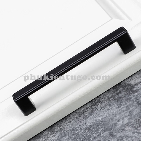 Tay nắm chữ U vuông màu đen phối với tay núm vuông màu đen Tay nắm chữ U vuông màu đen phối với tay núm vuông màu đen