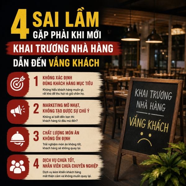 4 sai lầm gặp phải khi mới khai trương nhà hàng 4 sai lầm gặp phải khi mới khai trương nhà hàng