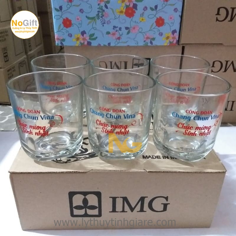 Bộ ly thủy tinh in logo Bộ ly thủy tinh in logo