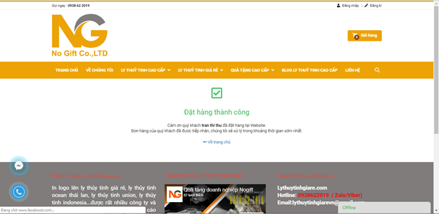 ly thủy tinh đặt hàng thành công ly thủy tinh đặt hàng thành công