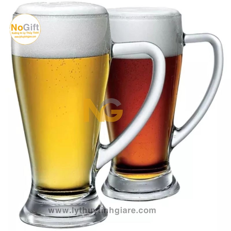 Ly thủy tinh có quai uống bia 390ml Baviera Ly thủy tinh có quai uống bia 390ml Baviera