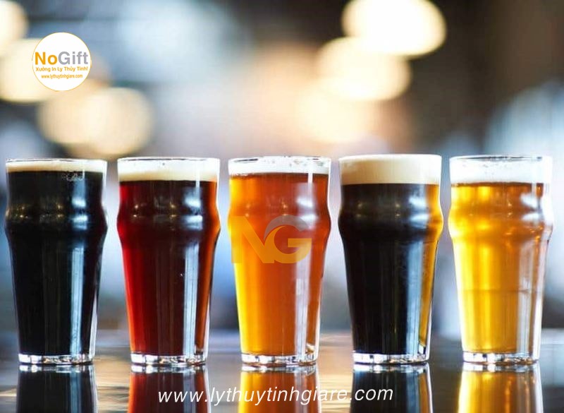 Ly uống bia to in logo Ly uống bia to in logo