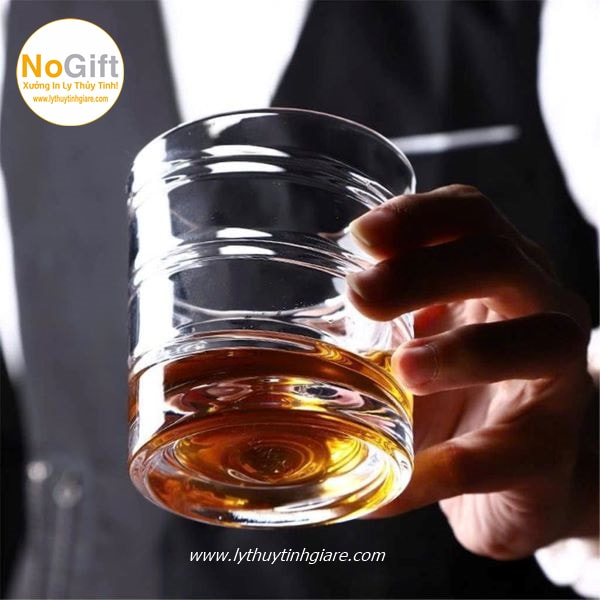 Ly thủy tinh uống rượu mạnh in logo 270ml Ly thủy tinh uống rượu mạnh in logo 270ml