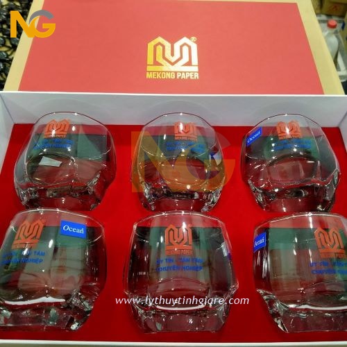 Set quà tặng doanh nghiệp ly thủy tinh in logo Set quà tặng doanh nghiệp ly thủy tinh in logo