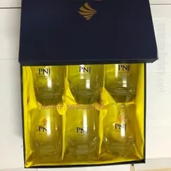 Bộ 6 ly thủy tinh cao cấp in logo công ty