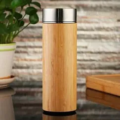 Bình giữ nhiệt vỏ trúc bamboo inox 304 có lõi lọc trà