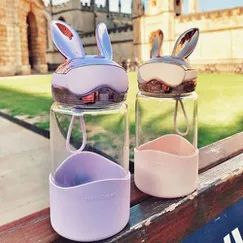 bình thủy tinh giá rẻ mini nắp thỏ tím