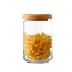 Hũ thủy tinh ocean nắp gỗ B02526