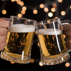 Ly thủy tinh uống bia có quai LG122