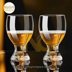Ly uống bia thủy tinh mạ lá vàng 360ml cho nhà hàng bia, quán bar