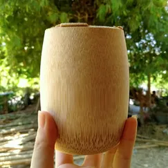 Cốc tre khắc lazer logo