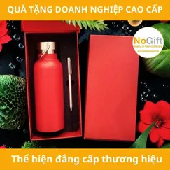 Bình giữ nhiệt in logo quai xách inox 500ml
