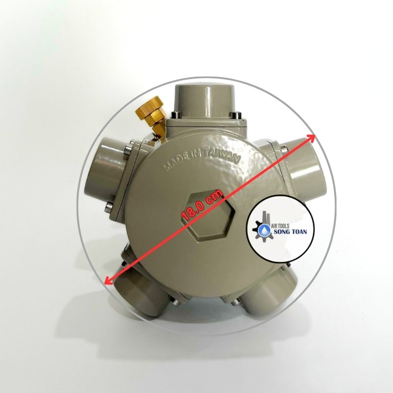 Motor khuấy hóa chất tốc độ cao dùng hơi khí nén 5 piston 0.5HP