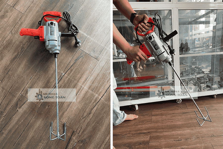 may danh bot tret tuong cam tay dung dien song toan