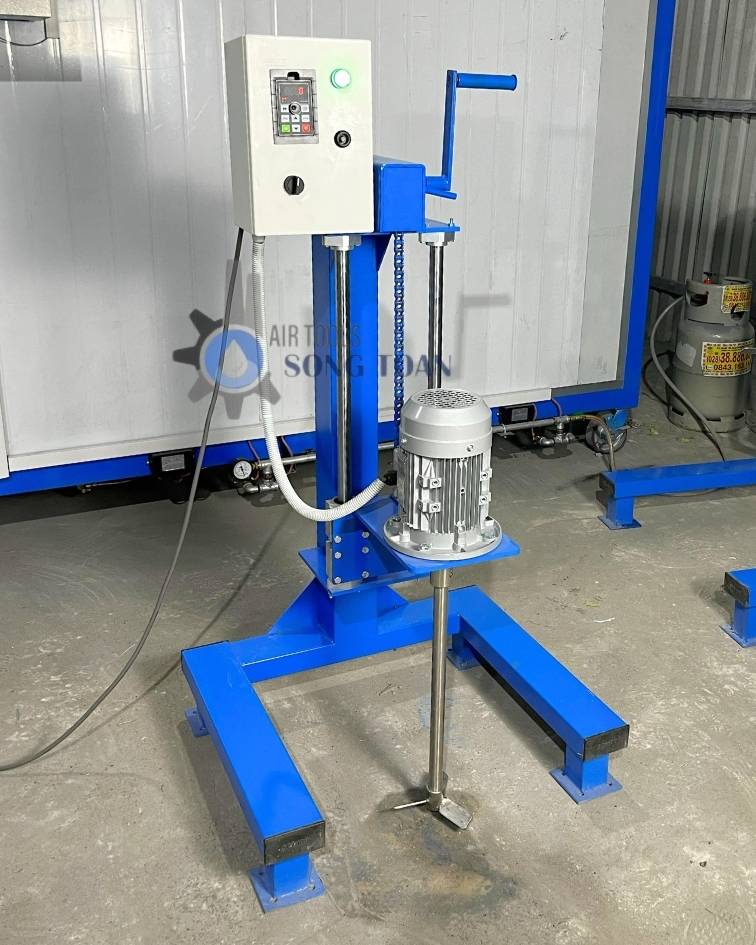 Máy khuấy hóa chất 30L nâng hạ tay quay bằng ròng rọc