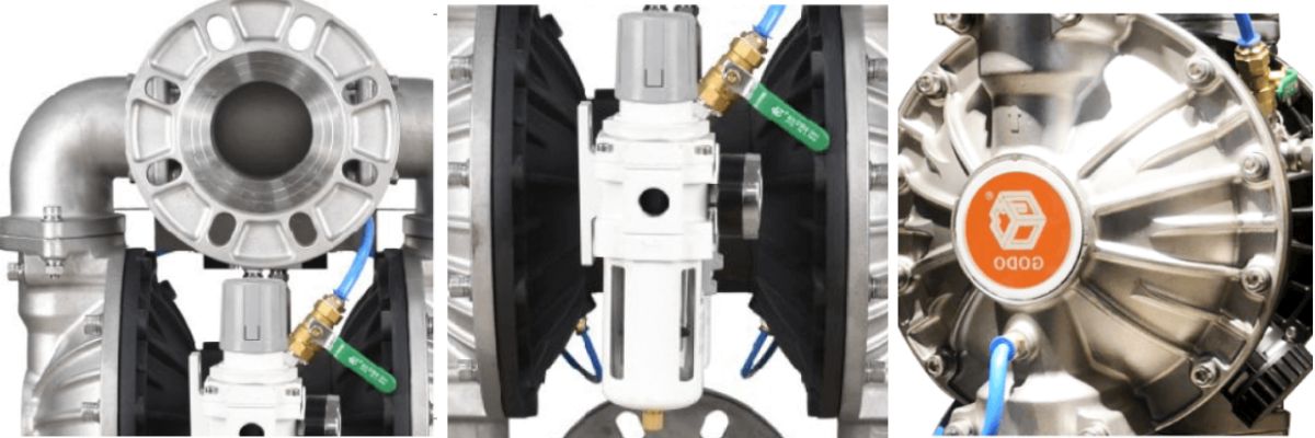 Máy bơm màng qbf3 80 100 ptff inox 2