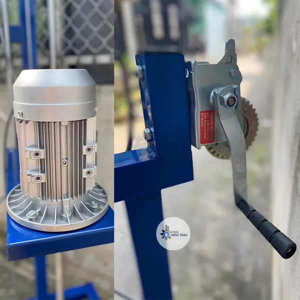 Máy Khuấy Hóa Chất Nâng Hạ Quay Tay Ròng Rọc