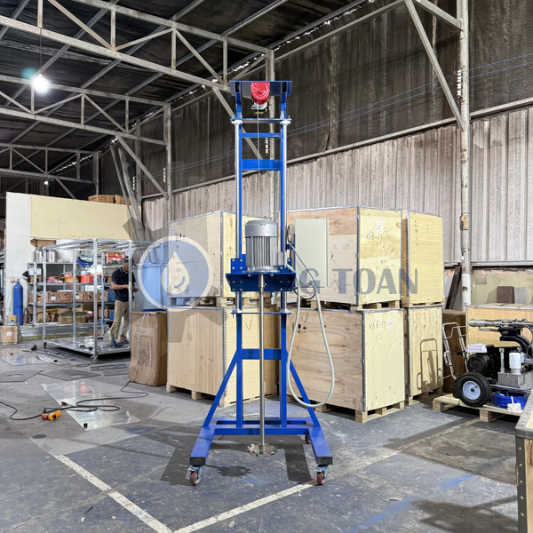 MÁY KHUẤY SƠN 200 LÍT 5.5HP NÂNG HẠ TỜI ĐIỆN