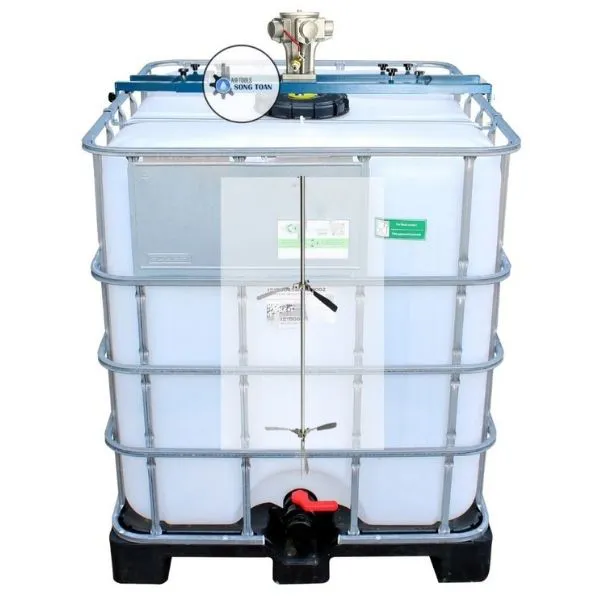 Máy Khuấy Gá Ngang Thùng IBC 1000 Lít 5 Piston 1 HP