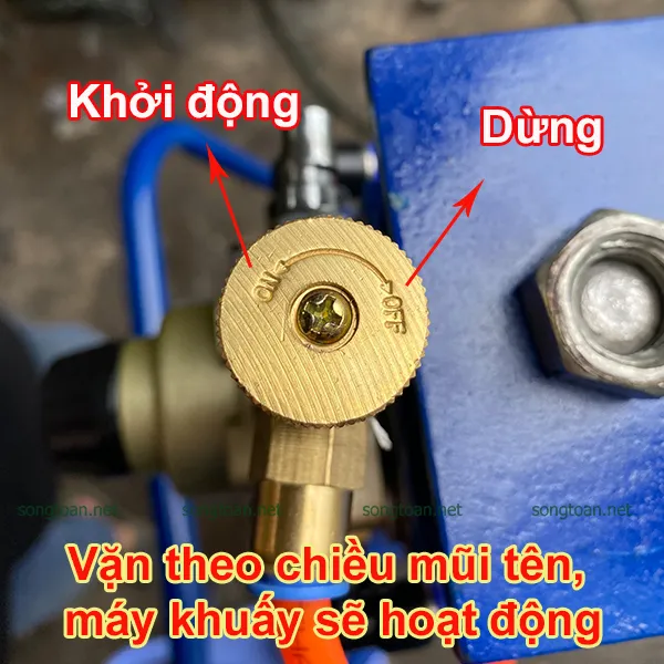 Máy Khuấy Nâng Hạ Tự Động Lô Miệng Thùng Motor 5 Piston