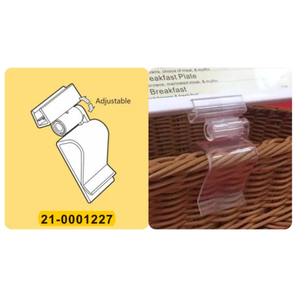 Mắc cài dùng để gắn bảng giá siêu thị vào rổ