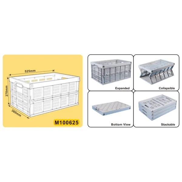 Thùng gập trưng bày rau củ trái cây