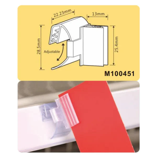 Kẹp biển dọc góc vuông và treo dùng cho bảng giá siêu thị