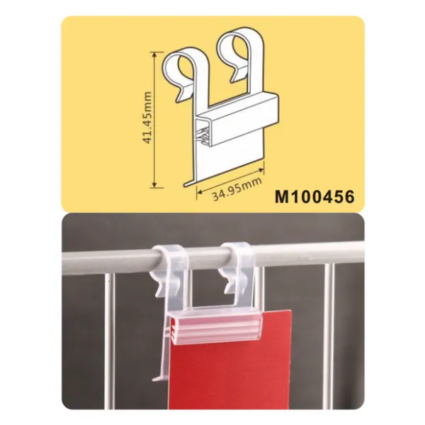 Kẹp biển dọc góc vuông và treo dùng cho bảng giá siêu thị