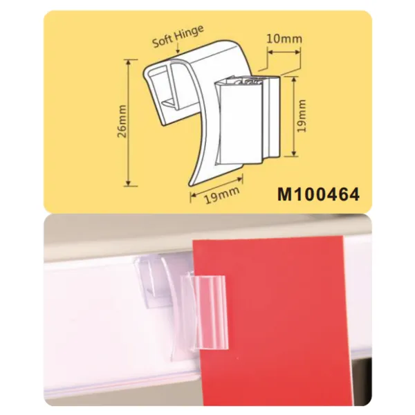 Kẹp biển dọc góc vuông và treo dùng cho bảng giá siêu thị