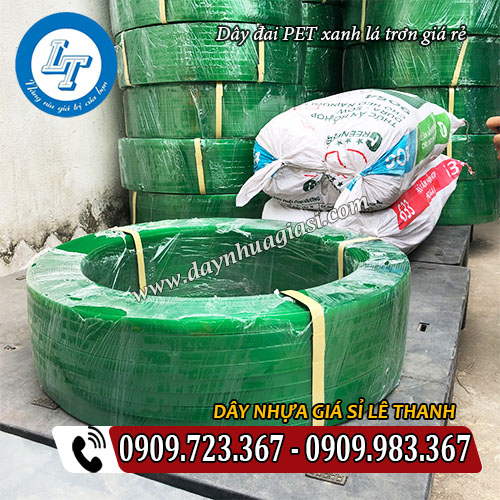 dây đai pet xanh lá trơn giá rẻ cuộn 20kg dây đai pet xanh lá trơn giá rẻ cuộn 20kg