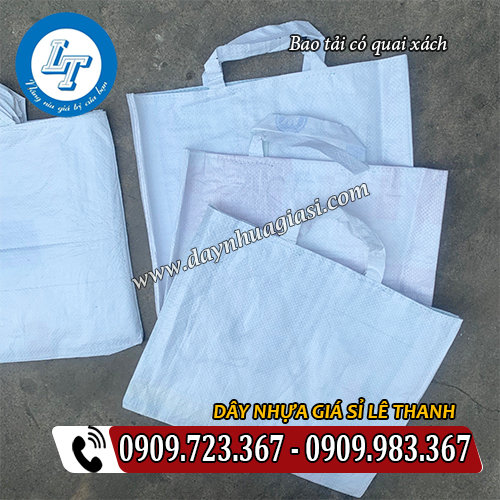 bao tải có quai xách màu trắng tại xưởng lê thanh bao tải có quai xách màu trắng tại xưởng lê thanh