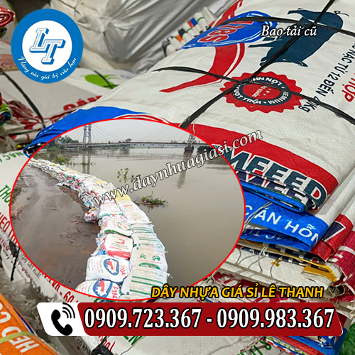 bao tải cũ đóng xà bần đắp đê bờ bao tải cũ đóng xà bần đắp đê bờ