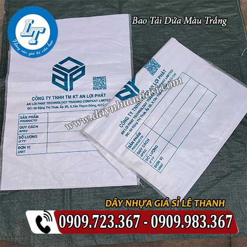 bao tải dứa màu trắng in logo chuyên nghiệp bao tải dứa màu trắng in logo chuyên nghiệp