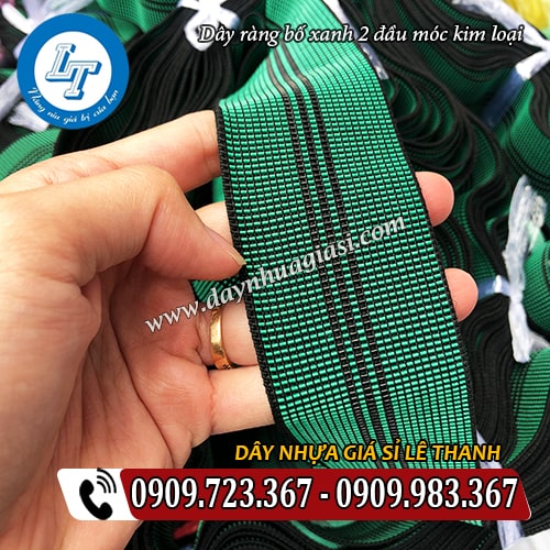 bề mặt dây ràng bố xanh 2 đầu móc kim loại có độ nhám bề mặt dây ràng bố xanh 2 đầu móc kim loại có độ nhám