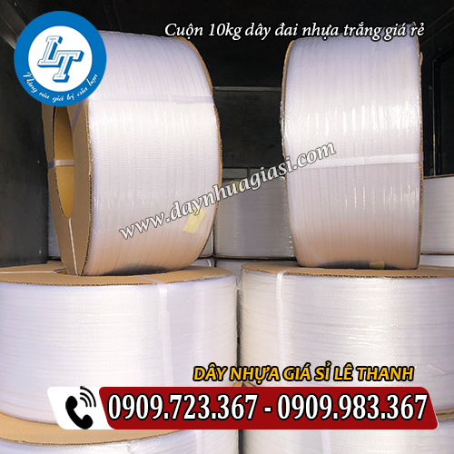 cuộn 10kg dây đai nhựa trắng giá rẻ uy tín cuộn 10kg dây đai nhựa trắng giá rẻ uy tín