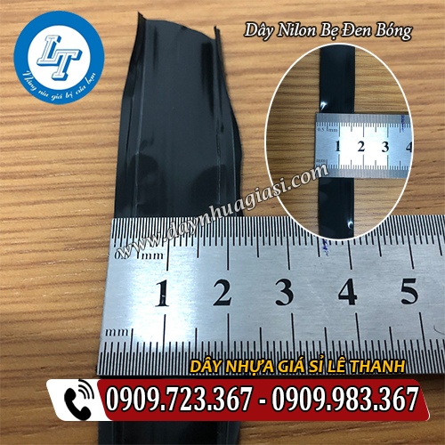 dây bẹ nilon đen bóng bản rộng 15mm thành phẩm dây bẹ nilon đen bóng bản rộng 15mm thành phẩm
