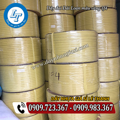 dây đai nhựa đài loan màu vàng giá rẻ bản rộng 14mm dây đai nhựa đài loan màu vàng giá rẻ bản rộng 14mm