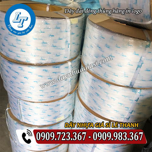 dây đai nhựa đóng thùng hàng in logo cuộn 10kg dây đai nhựa đóng thùng hàng in logo cuộn 10kg