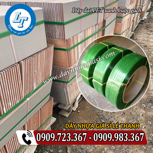 dây đai nhựa pet xanh có gân giá rẻ buộc gạch dây đai nhựa pet xanh có gân giá rẻ buộc gạch