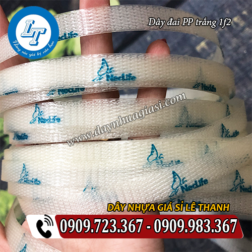 dây đai nhựa pp trắng in logo theo yêu cầu dây đai nhựa pp trắng in logo theo yêu cầu