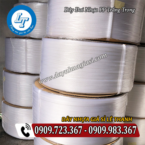 dây đai nhựa pp trắng trong 10kg/cuộn dây đai nhựa pp trắng trong 10kg/cuộn