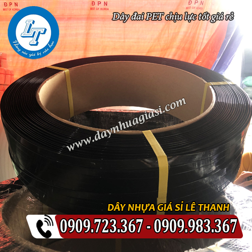 dây đai pet chịu lực tốt màu đen dây đai pet chịu lực tốt màu đen