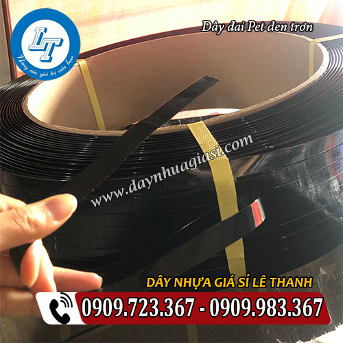 dây đai pet đen trơn dẻo dai chịu lực tốt dây đai pet đen trơn dẻo dai chịu lực tốt