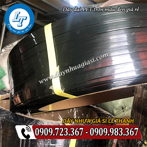 dây đai pet màu đen bề mặt trơn bóng dây đai pet màu đen bề mặt trơn bóng