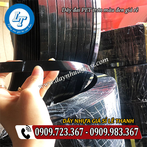 dây đai pet trơn màu đen giá rẻ dây đai pet trơn màu đen giá rẻ