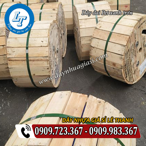 dây đai pet xanh lá trơn cố định hàng chắc chắn dây đai pet xanh lá trơn cố định hàng chắc chắn
