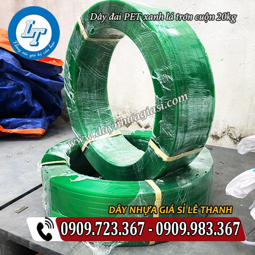 dây đai pet xanh lá trơn cuộn 20kg thành phẩm dây đai pet xanh lá trơn cuộn 20kg thành phẩm
