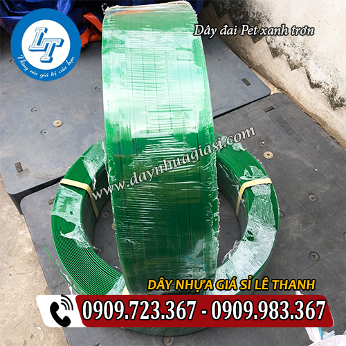 dây đai pet xanh lá trơn cuộn 20kg dây đai pet xanh lá trơn cuộn 20kg
