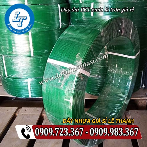 dây đai pet xanh lá trơn giá rẻ cuộn 20kg dây đai pet xanh lá trơn giá rẻ cuộn 20kg